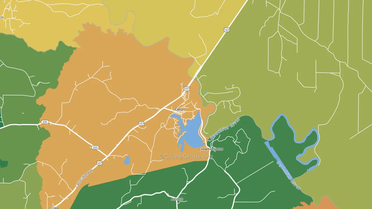 Calion, AR Map of Vandalism Rates