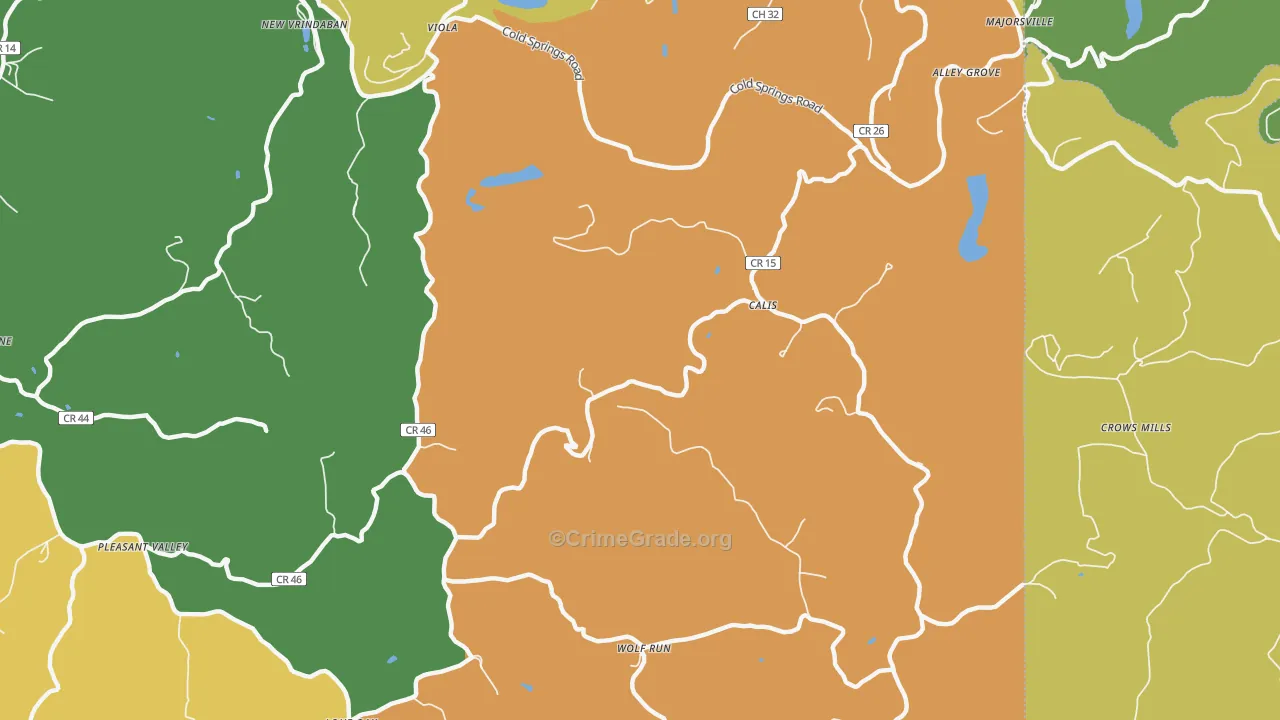 Calis, WV Map of Vandalism Rates