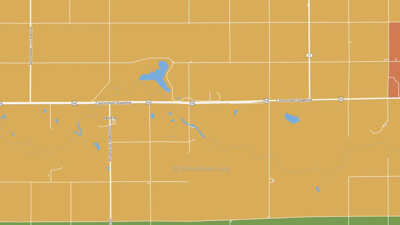 Calista, KS Map of Vandalism Rates