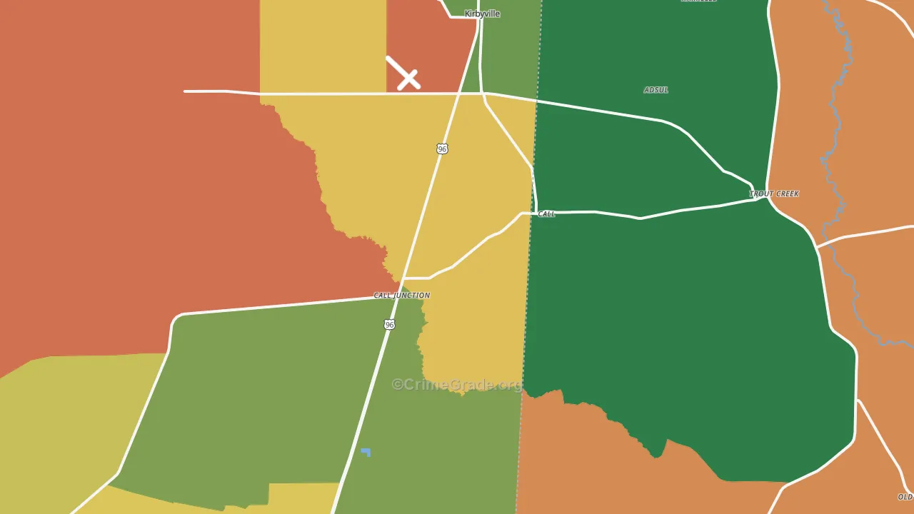 Call, TX Map of Vandalism Rates