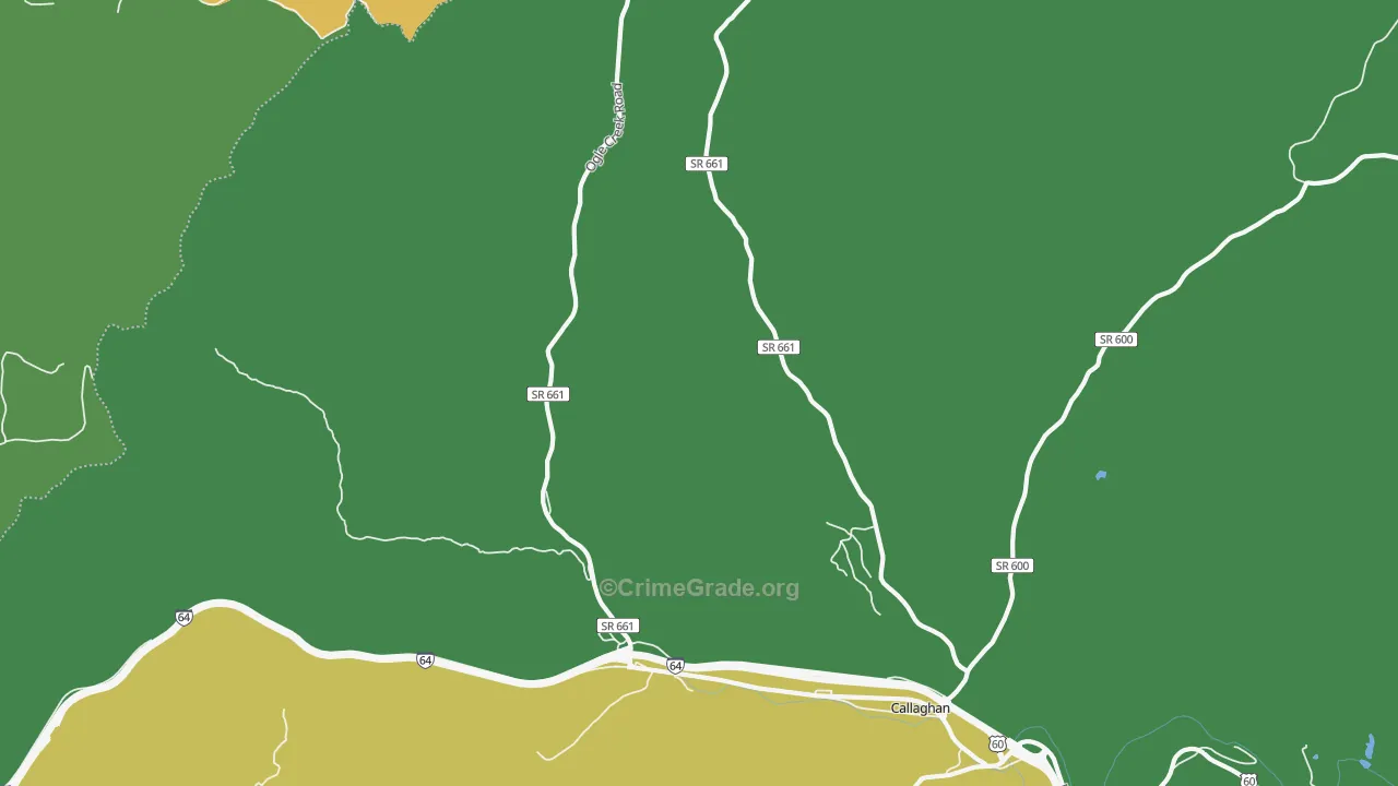 Callaghan, VA Map of Vandalism Rates
