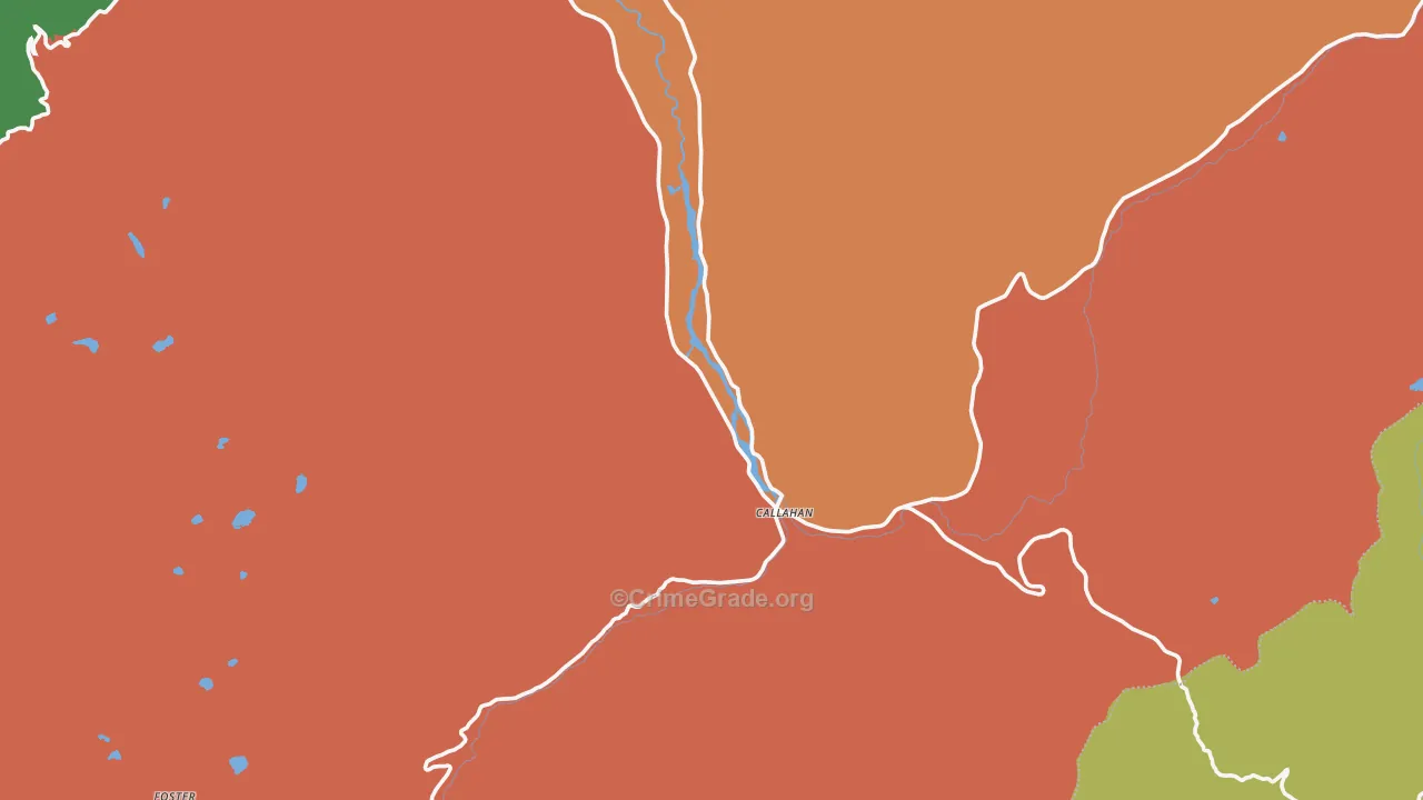 Callahan, CA Map of Vandalism Rates