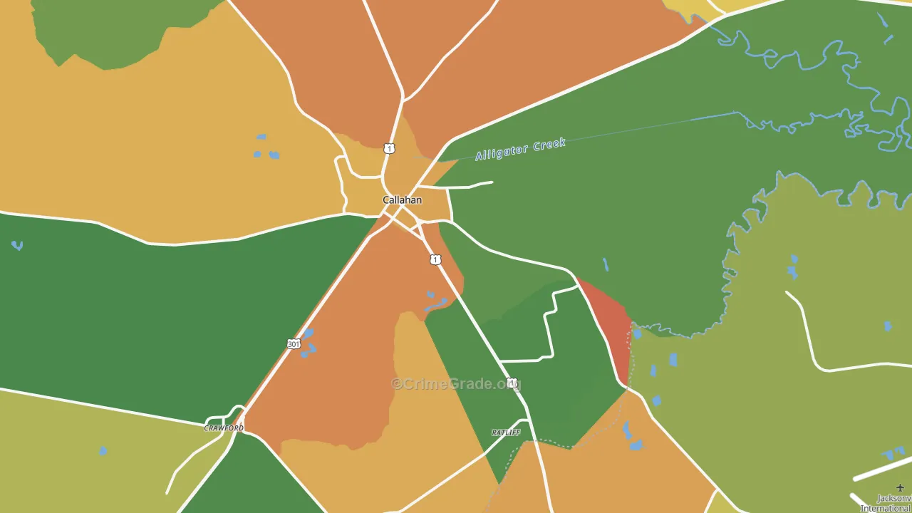 Callahan, FL Map of Vandalism Rates