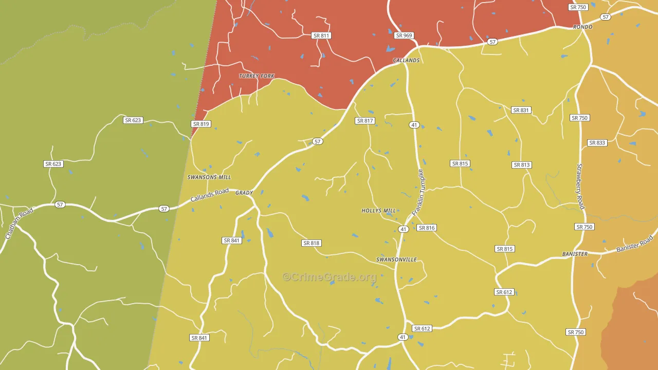 Callands, VA Map of Vandalism Rates