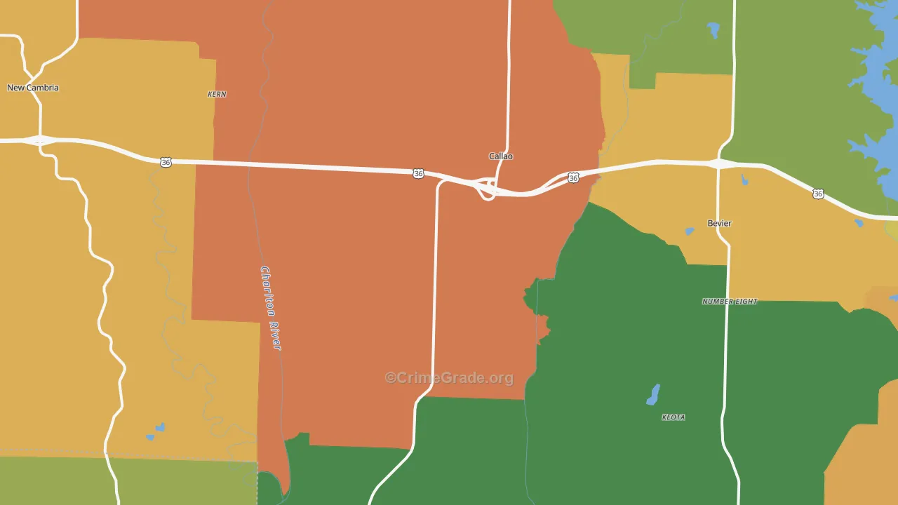 Callao, MO Map of Vandalism Rates