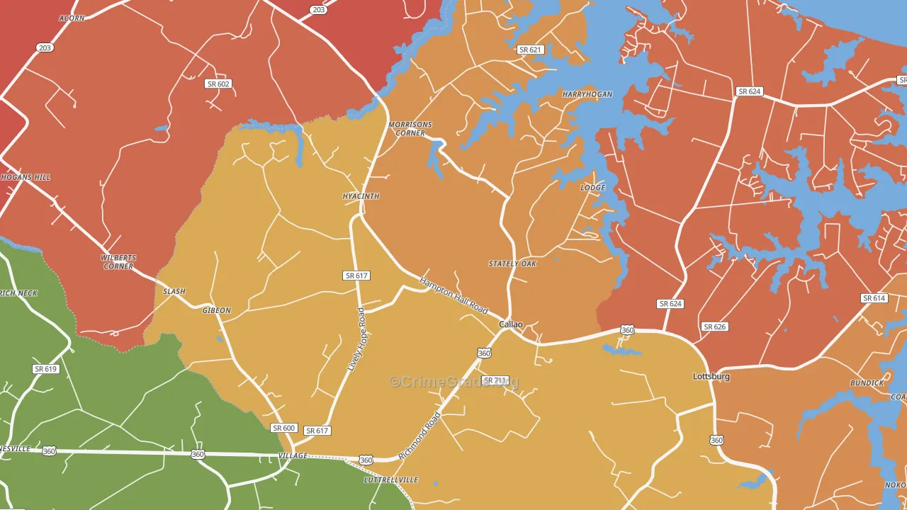 Callao, VA Map of Vandalism Rates