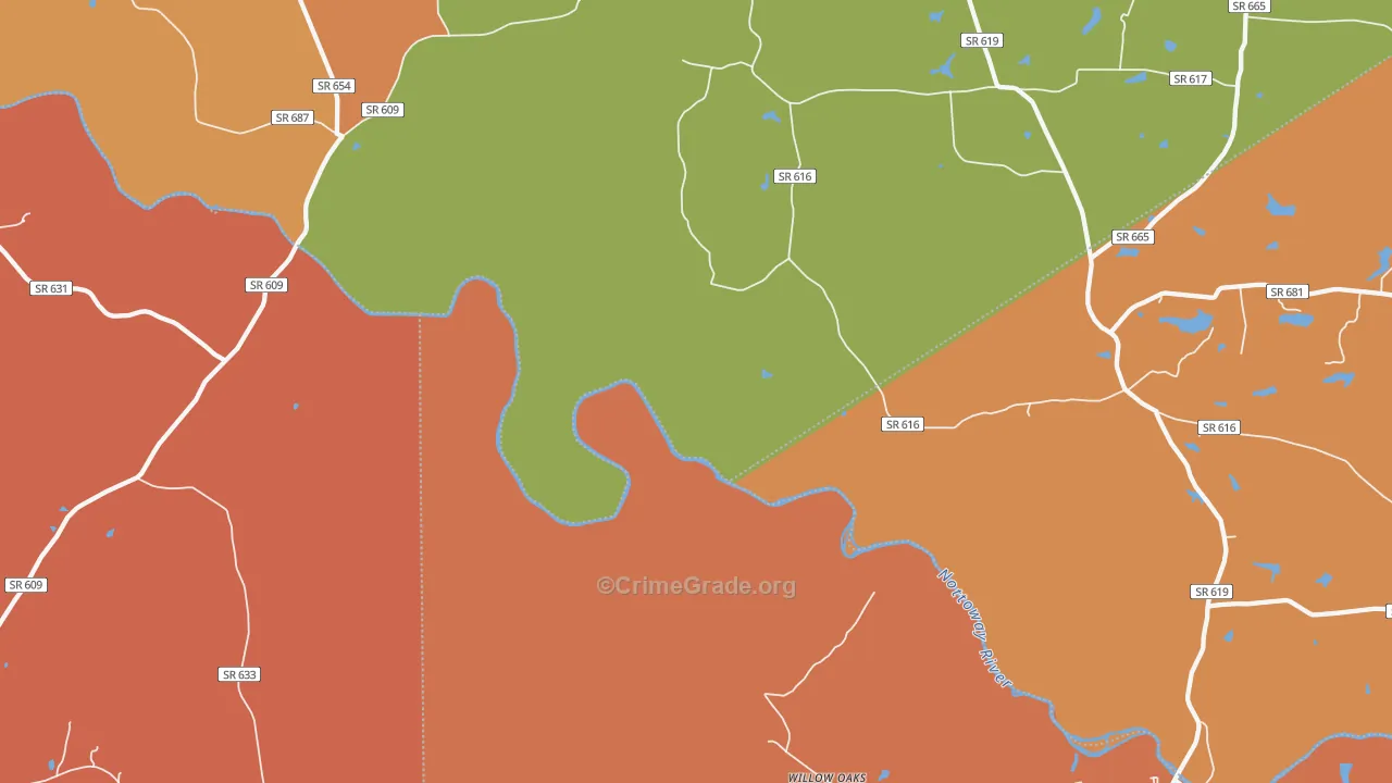 Callaville, VA Map of Vandalism Rates