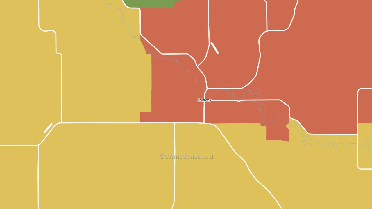 Callaway, NE Map of Vandalism Rates