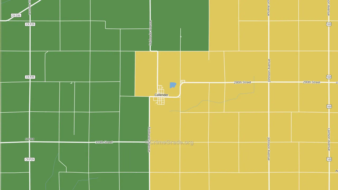 Callender, IA Map of Vandalism Rates