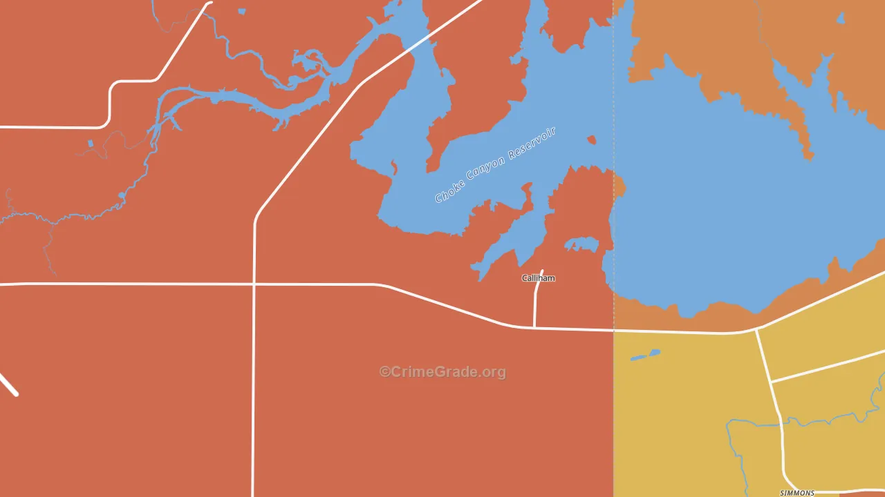 Calliham, TX Map of Vandalism Rates