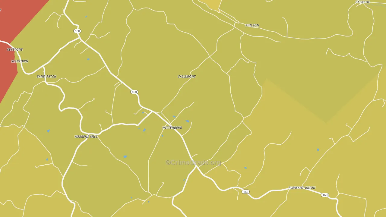 Callimont, PA Map of Vandalism Rates