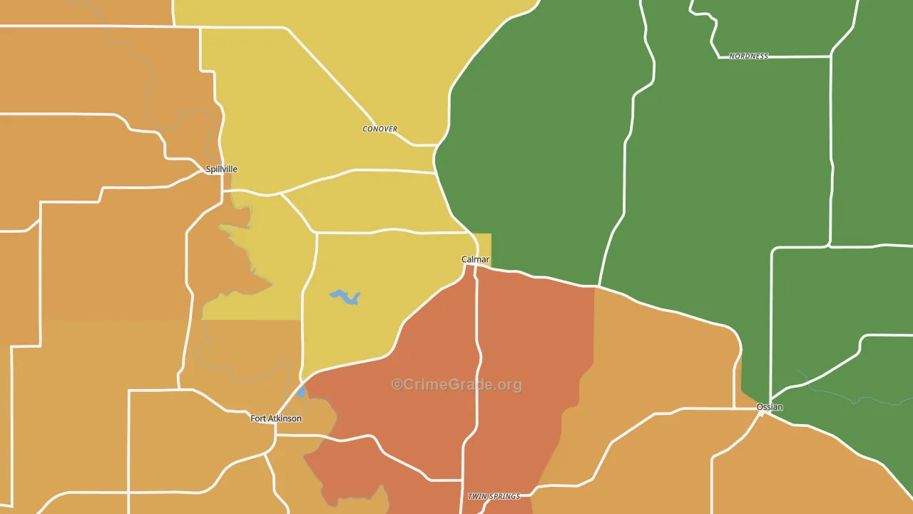 Calmar, IA Map of Vandalism Rates