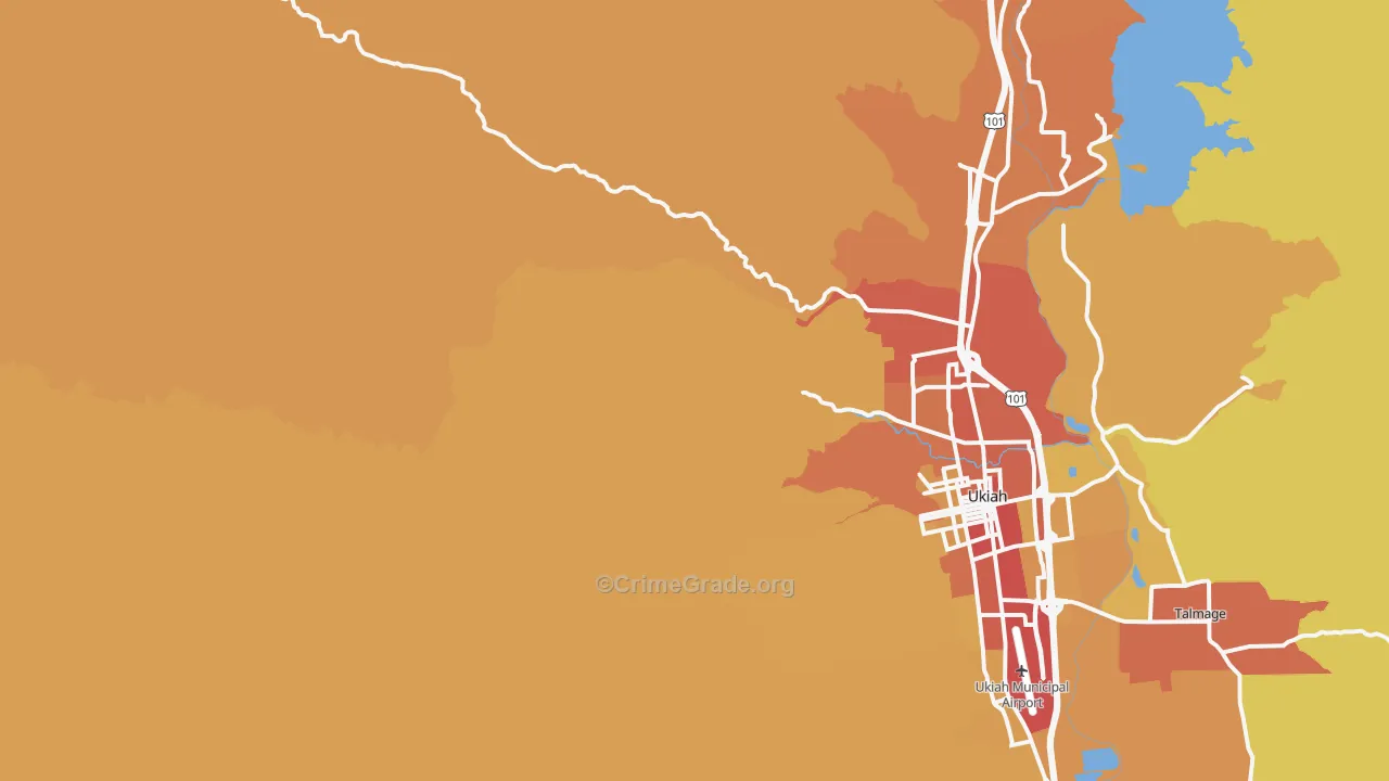 Calpella, CA Map of Vandalism Rates