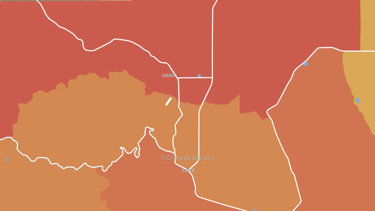 Calpine, CA Map of Vandalism Rates