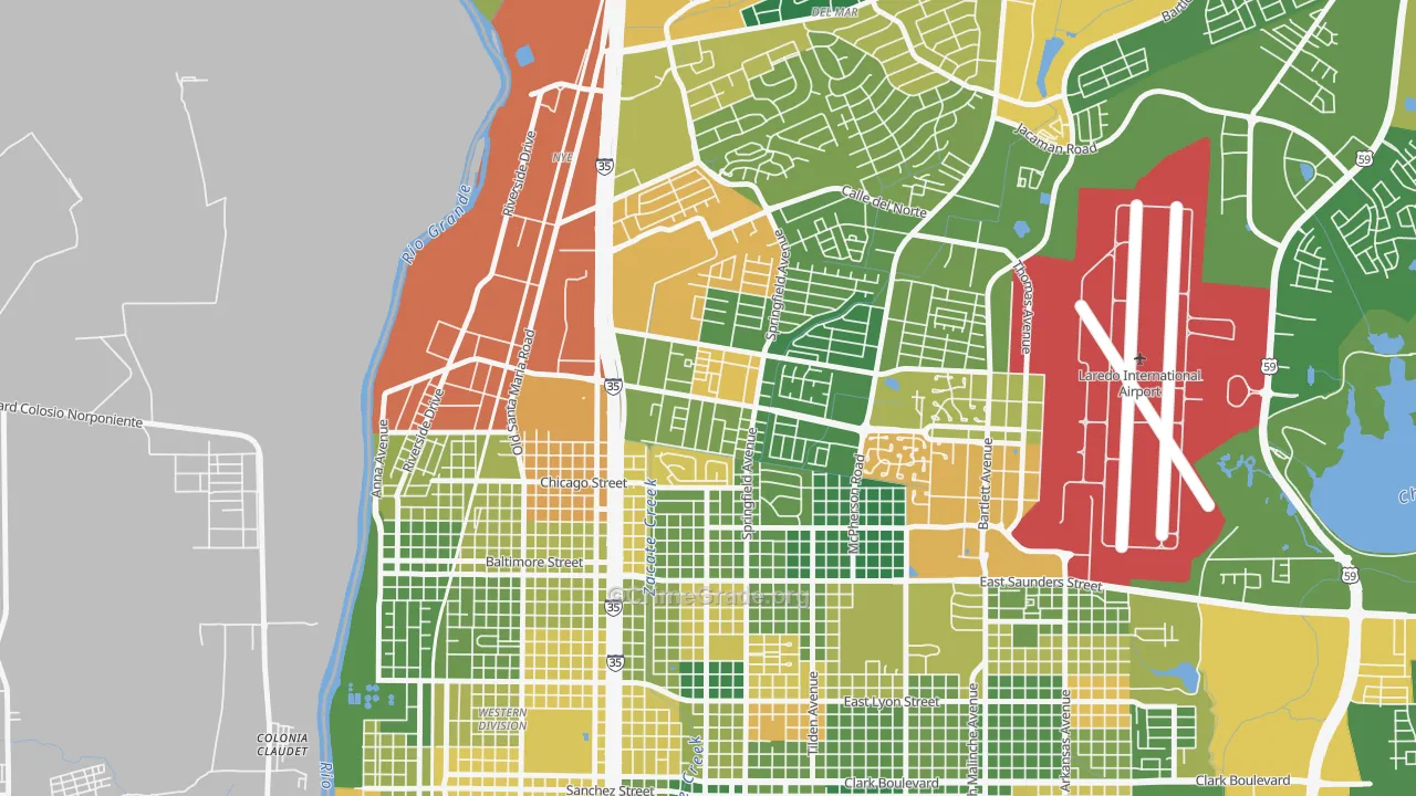 Calton Gardens, Laredo, TX Map of Vandalism Rates