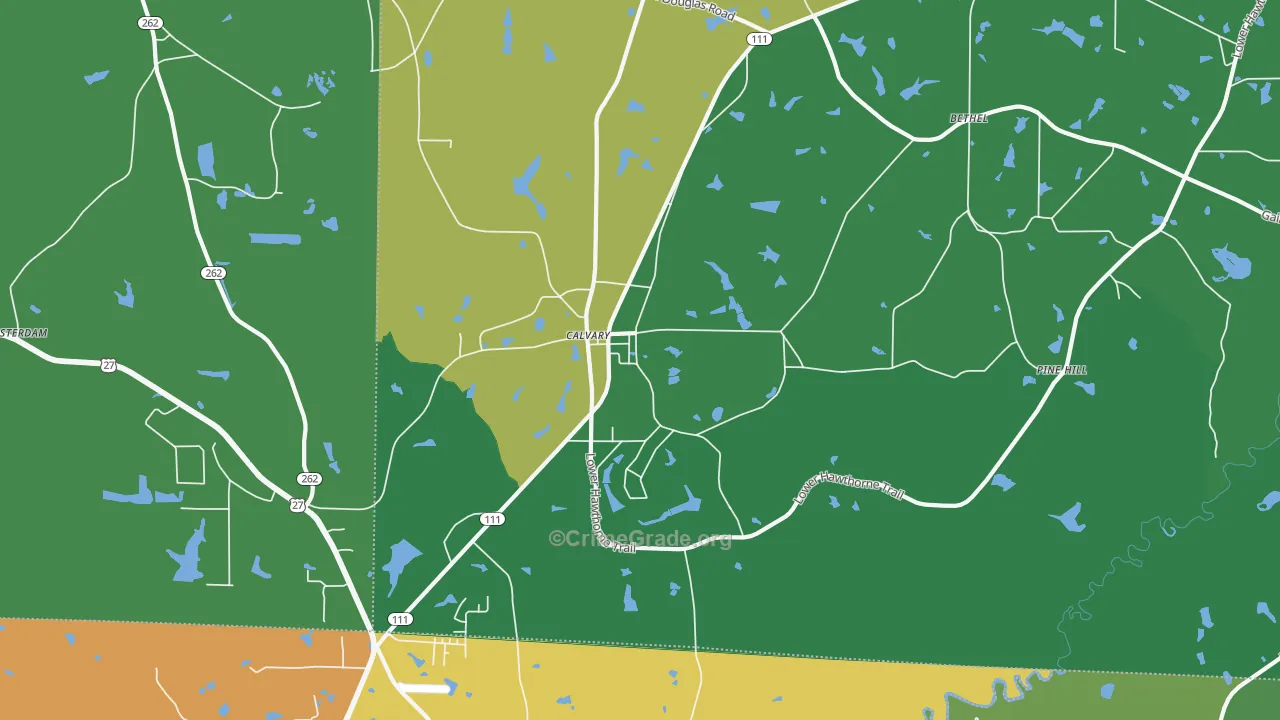 Calvary, GA Map of Vandalism Rates