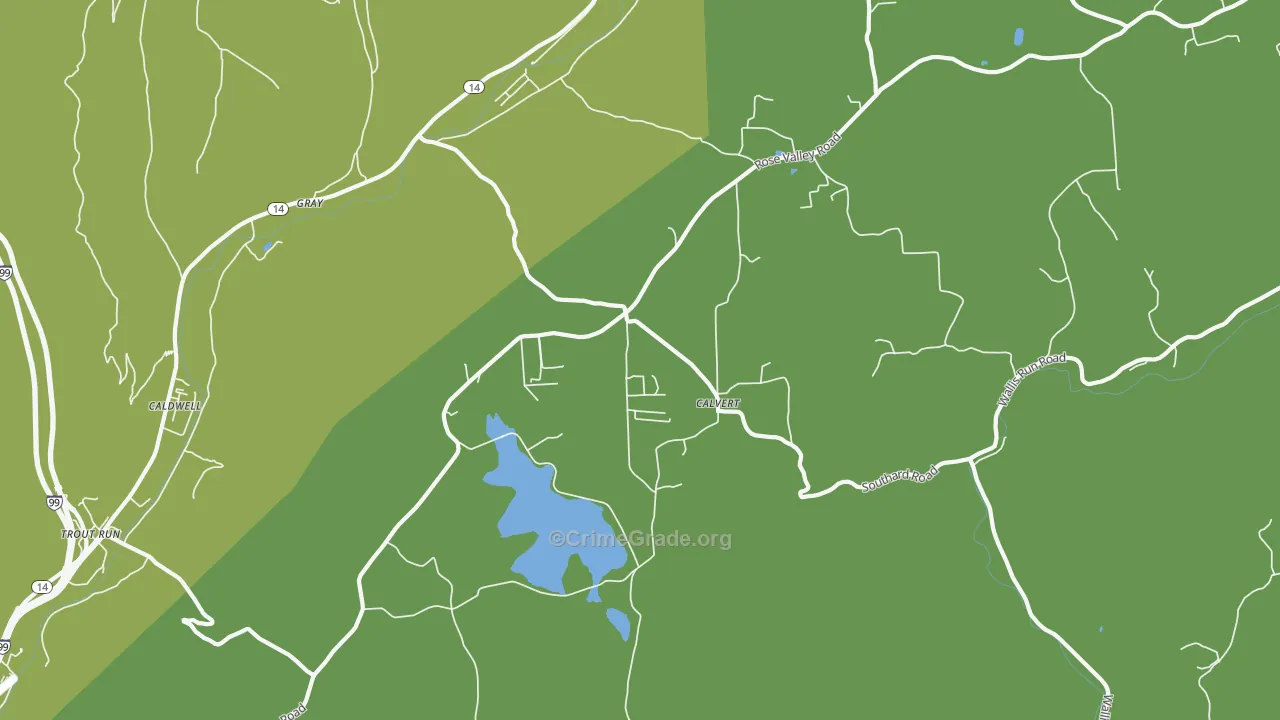 Calvert, PA Map of Vandalism Rates