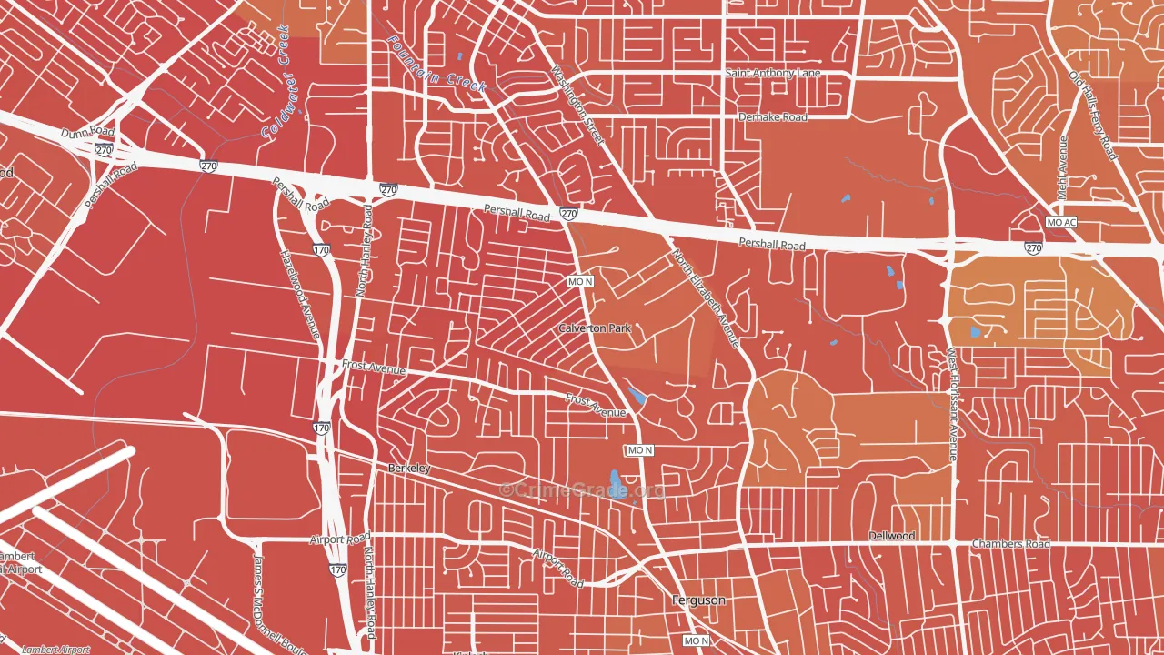 Calverton Park, MO Map of Vandalism Rates