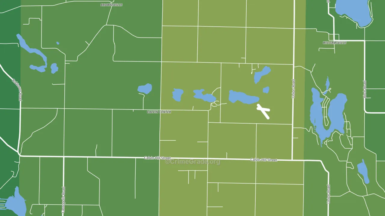 Calvin Center, MI Map of Vandalism Rates