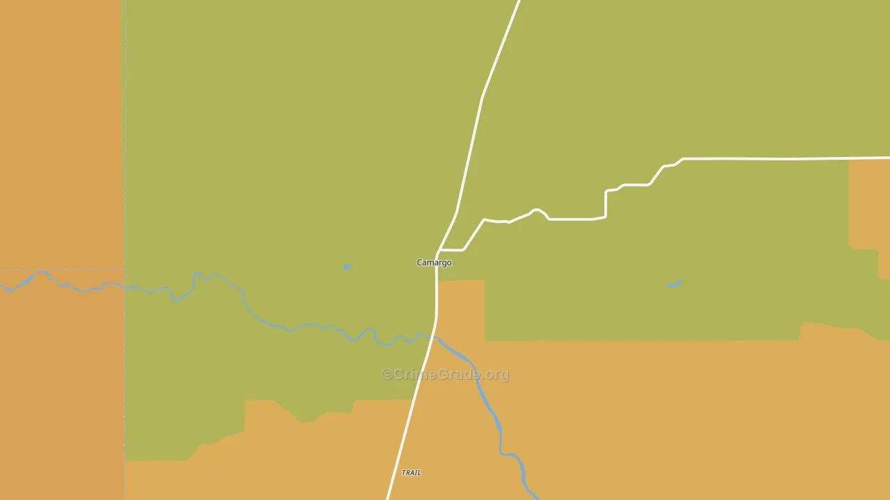 Camargo, OK Map of Vandalism Rates