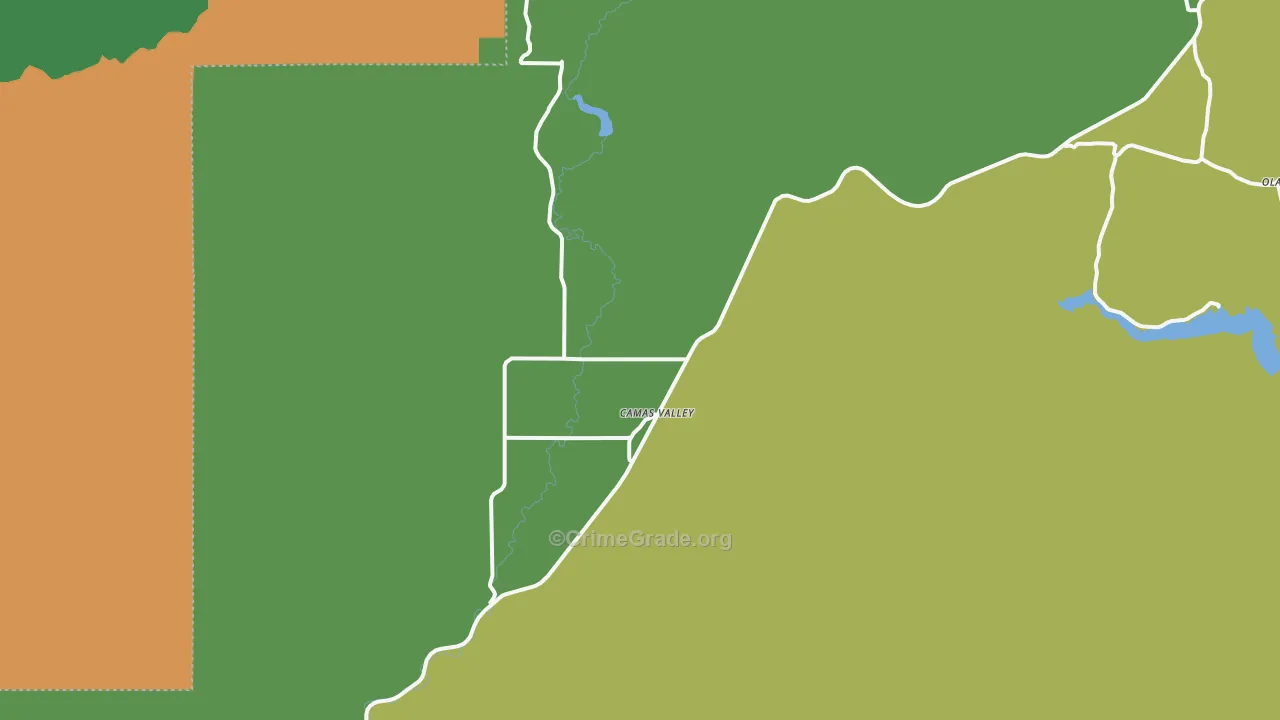 Camas Valley, OR Map of Vandalism Rates