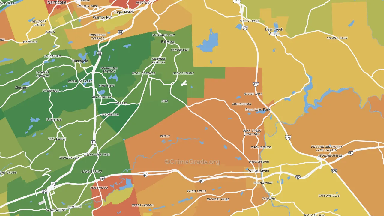 Cambra, PA Map of Vandalism Rates