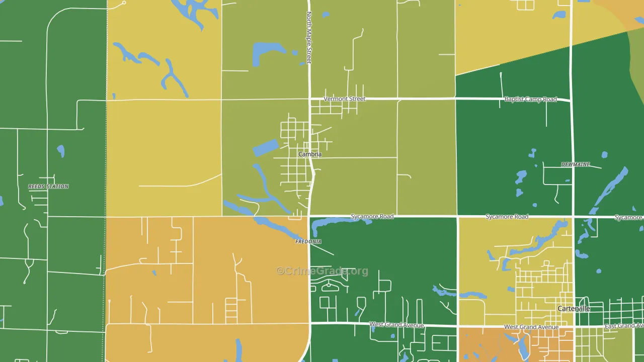 Cambria, IL Map of Vandalism Rates