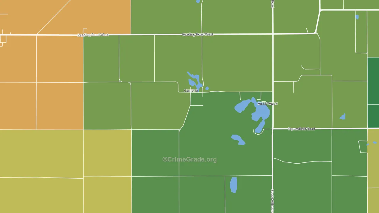 Cambria, MI Map of Vandalism Rates