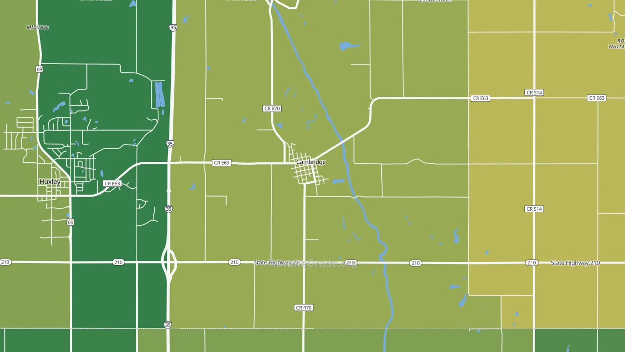 Cambridge, IA Map of Vandalism Rates
