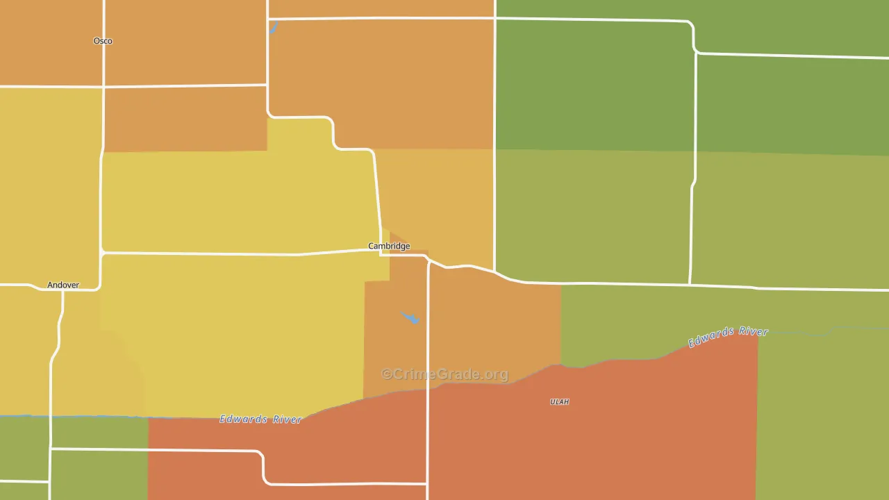 Cambridge, IL Map of Vandalism Rates
