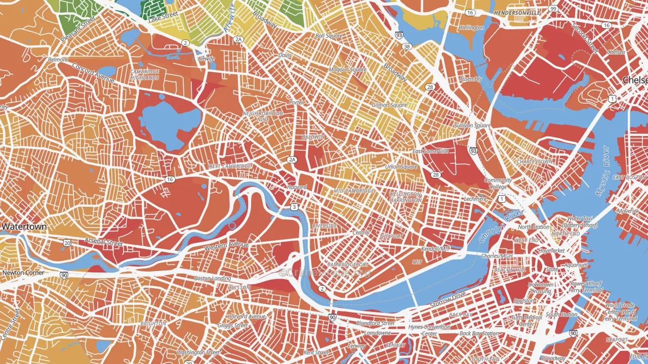 Cambridge, MA Map of Vandalism Rates