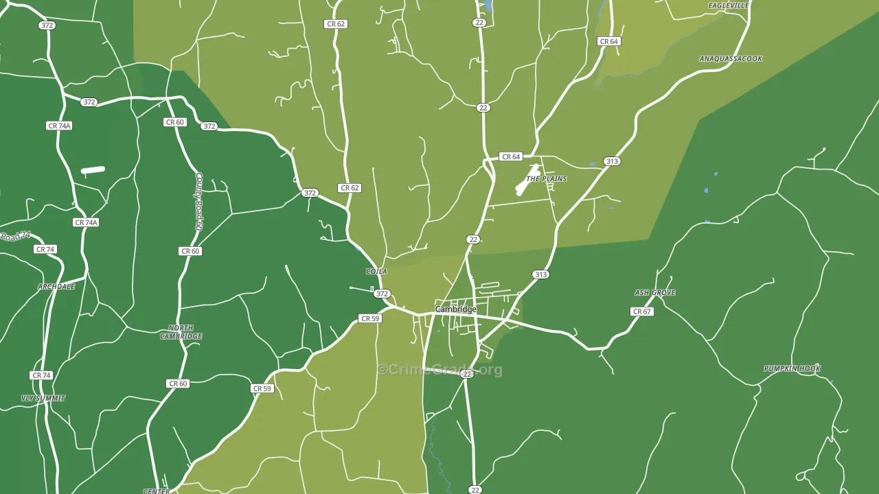 Cambridge, NY Map of Vandalism Rates