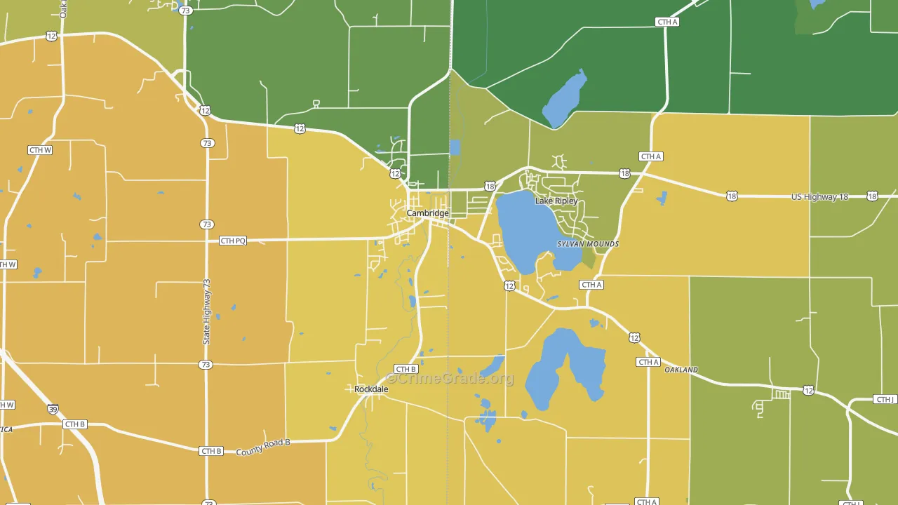Cambridge, WI Map of Vandalism Rates