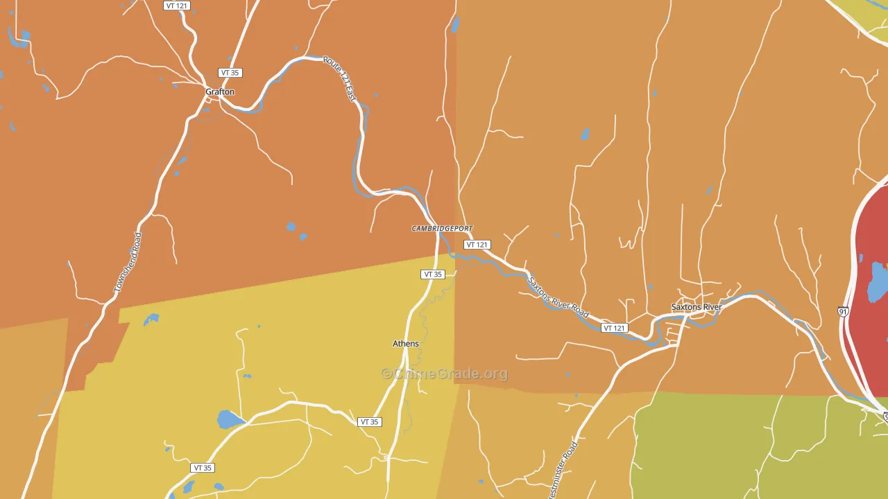 Cambridgeport, VT Map of Vandalism Rates