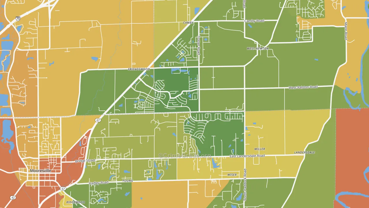 Camby, IN Map of Vandalism Rates