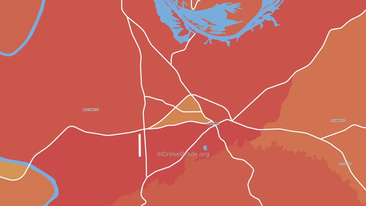 Camden, AL Map of Vandalism Rates