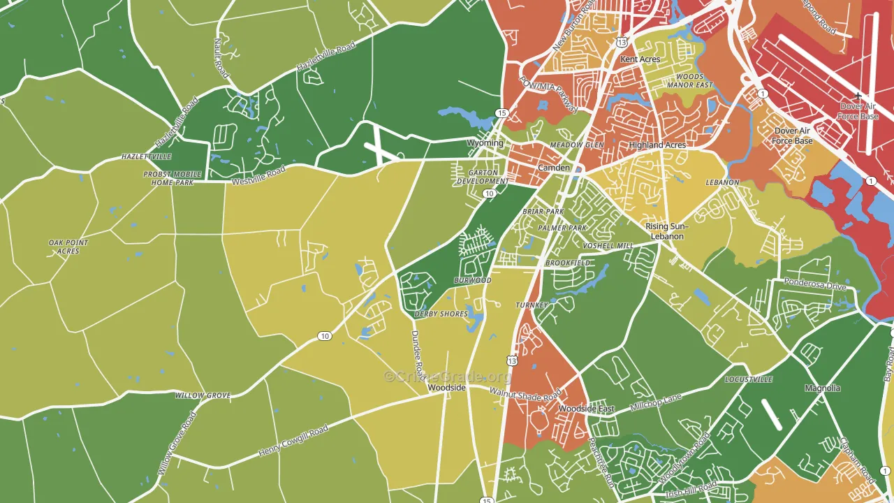 Camden, DE Map of Vandalism Rates