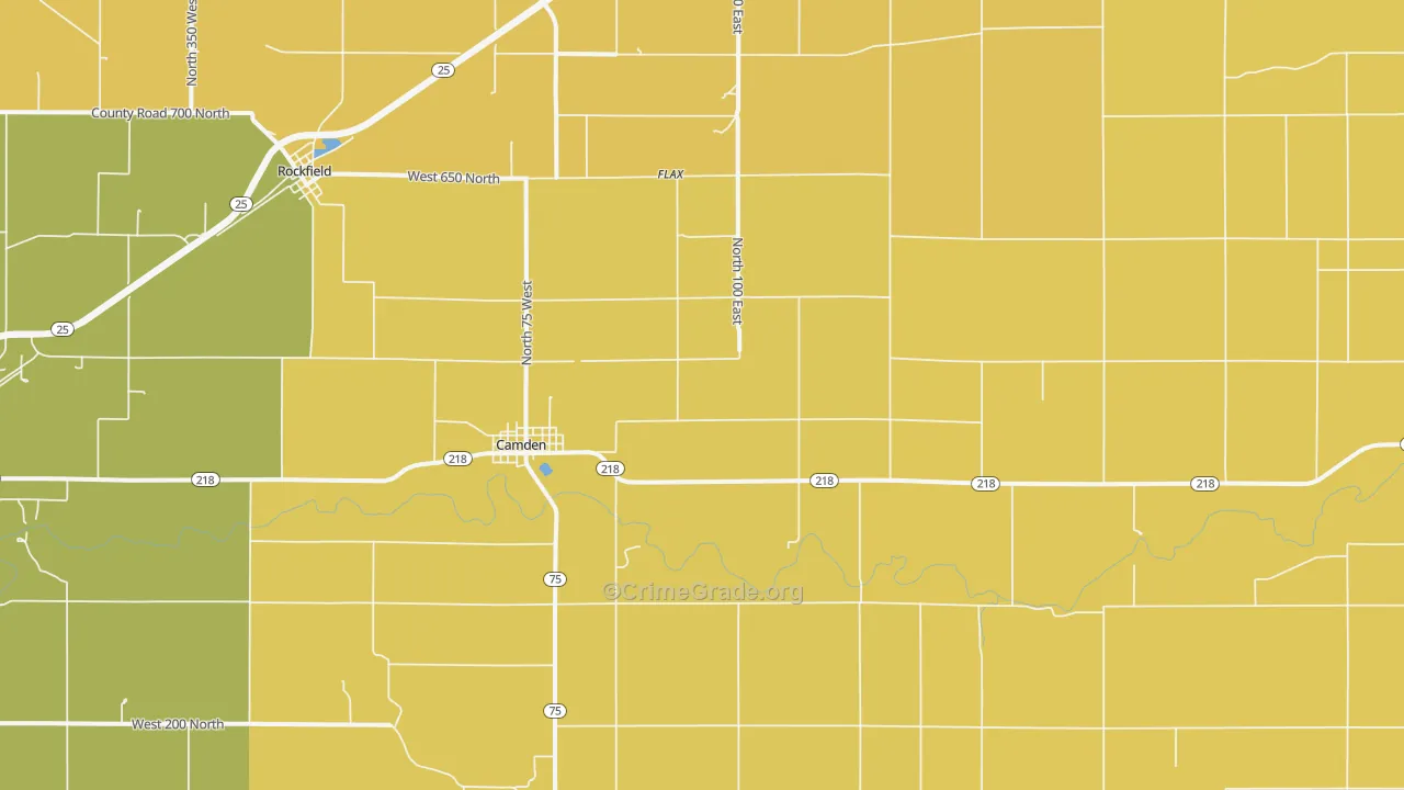 Camden, IN Map of Vandalism Rates