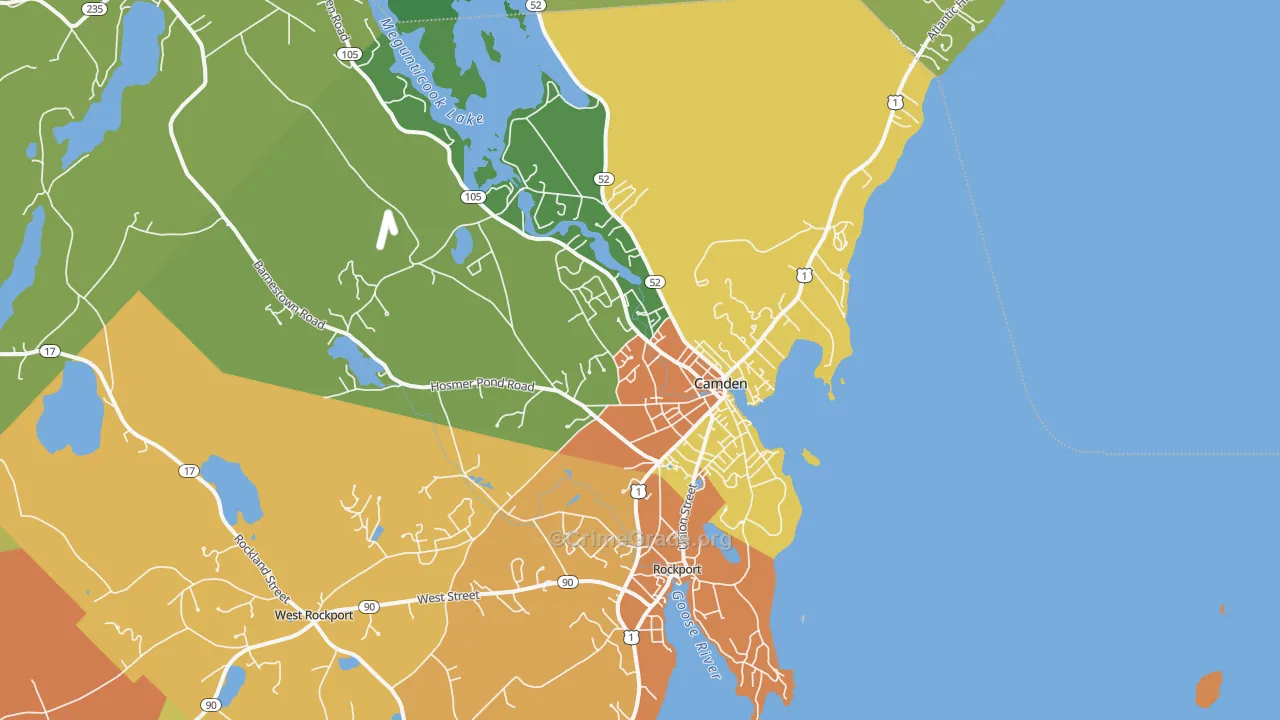 Camden, ME Map of Vandalism Rates