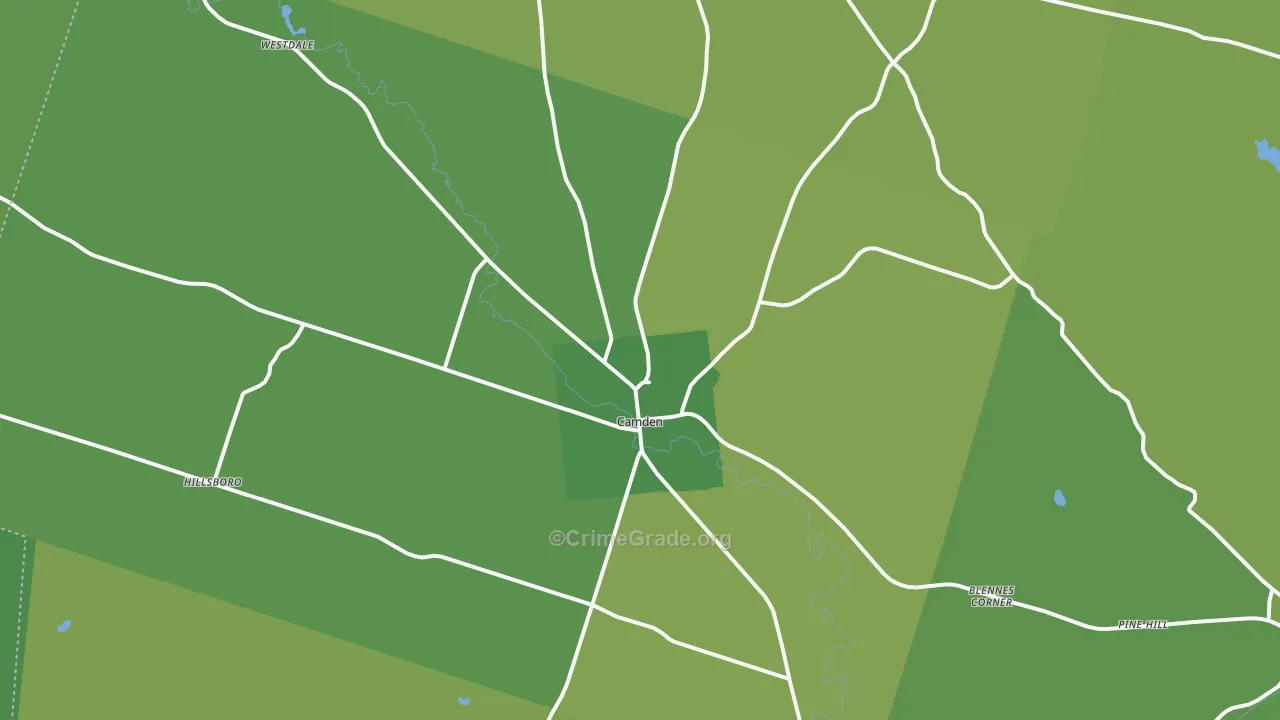 Camden, NY Map of Vandalism Rates