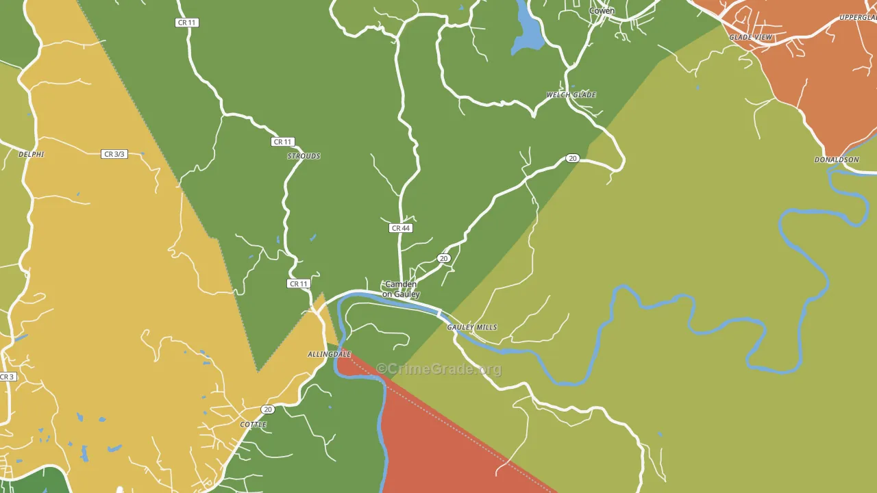 Camden-on-Gauley, WV Map of Vandalism Rates