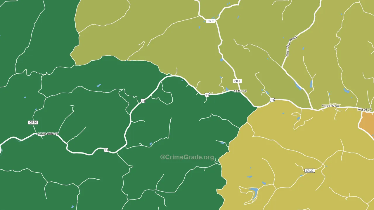 Camden, WV Map of Vandalism Rates
