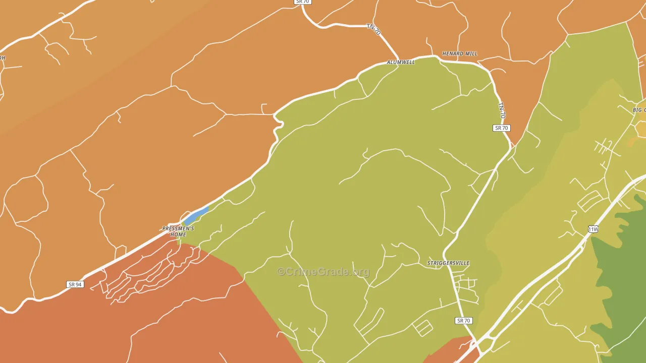 Camelot, TN Map of Vandalism Rates