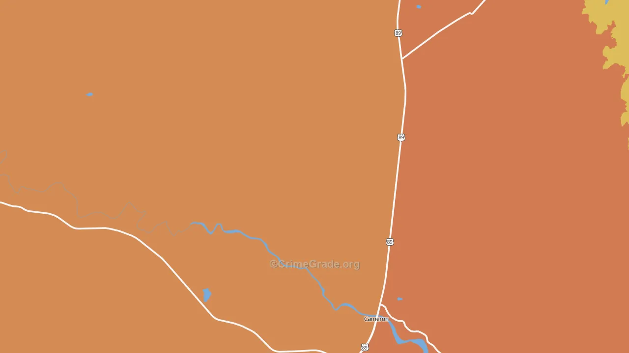 Cameron, AZ Map of Vandalism Rates