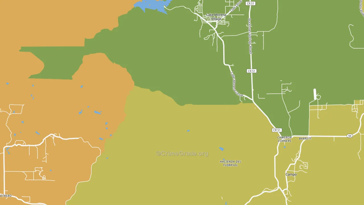 Cameron Corners, CA Map of Vandalism Rates