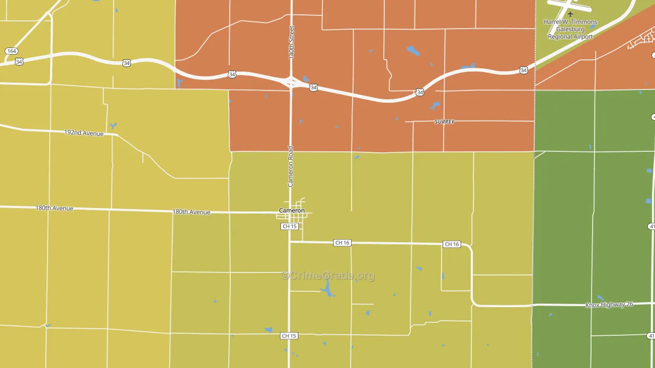 Cameron, IL Map of Vandalism Rates