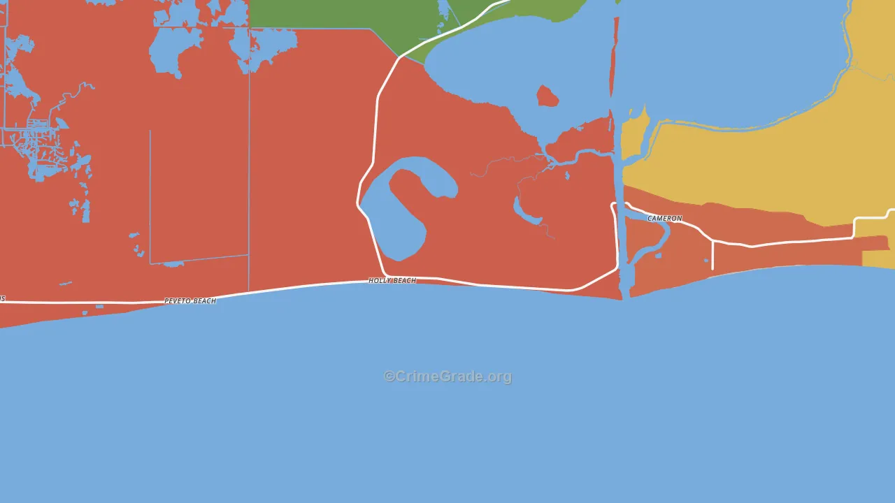 Cameron, LA Map of Vandalism Rates