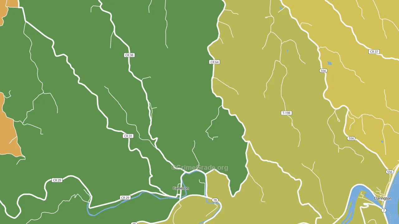 Cameron, OH Map of Vandalism Rates