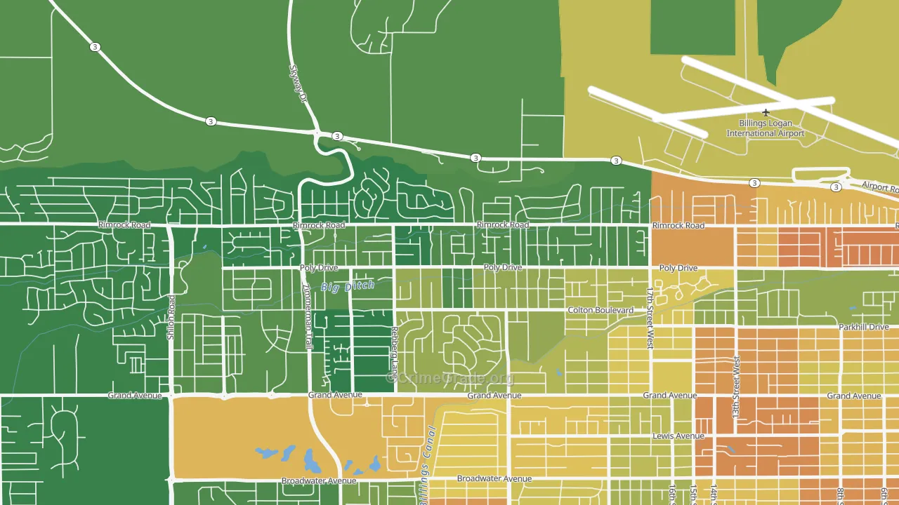 Cameron Park, Billings, MT Map of Vandalism Rates