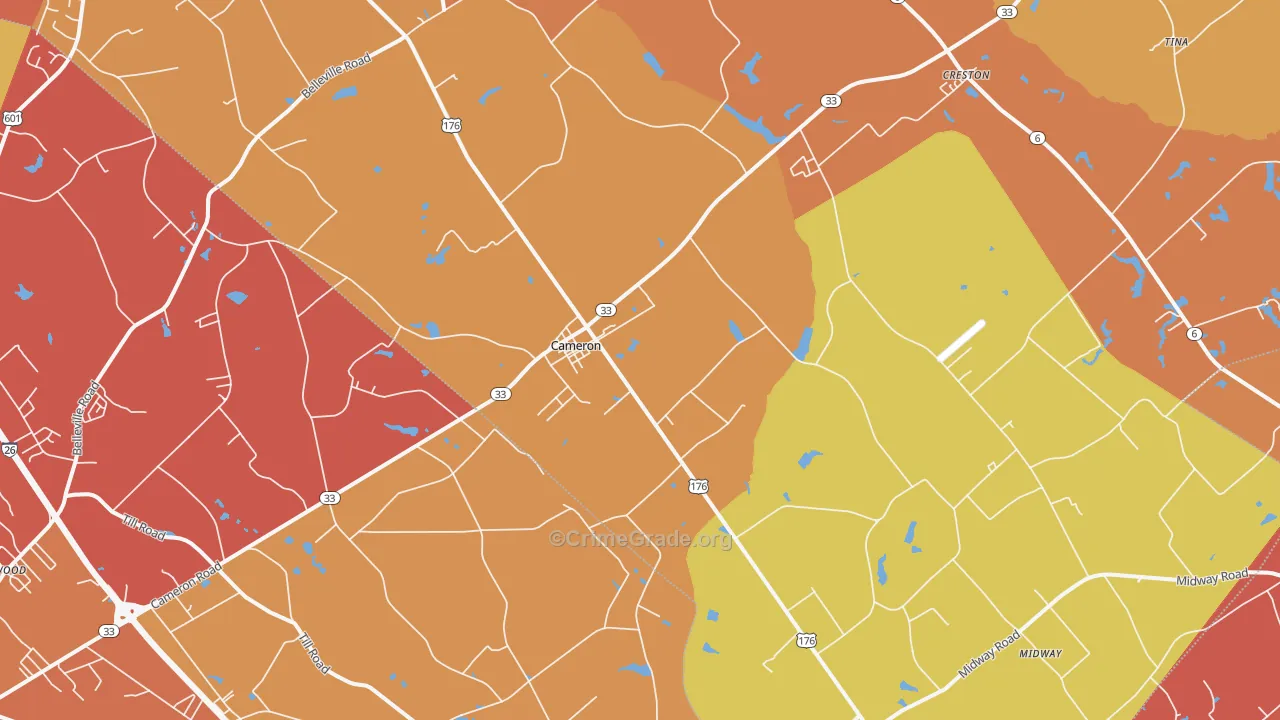 Cameron, SC Map of Vandalism Rates
